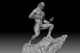 detail 3d poseable character, 3d ttrpg model, warhammer, statue 3d print zbrush