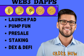 be your blockchain developer and make staking web3 dapp smart contract on solana