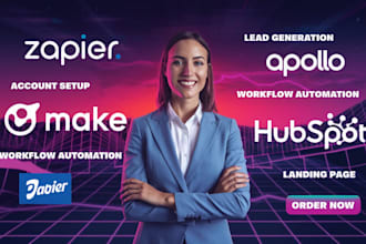 set up workflows automation using clay com hubspot zapier apollo io make com