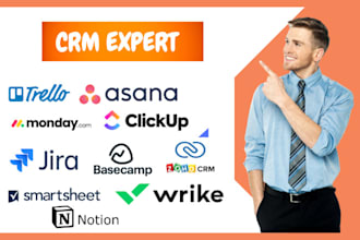 do trello asana monday jira clickup basecamp smartsheet wrike zoho notion CRM