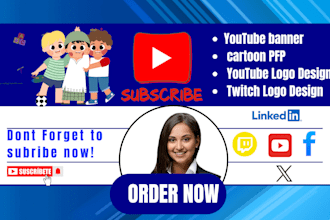 design youtube banner channel banner twitch banner twitter banner cartoon pfp