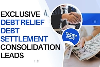 exclusive debt relief leads debt settlement leads debt relief landing page