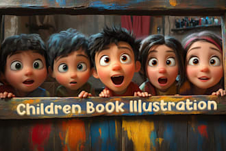 design children story book illustration, child book illustration and story book