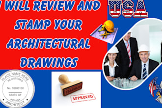 do all USA architectural drawings, pe stamp and review for city permit approval