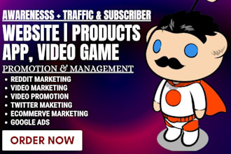 manage reddit post twitter x for video game app ecommerce website product sales