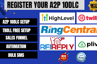 ghl a2p 1odlc registration on twilio, gohighlevel ringcentral bulk SMS marketing