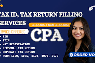 prepare and efile USA tax return for personal, business, corporate and llc, itin