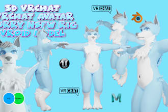 upload and edit vrc avatar, vr game ar vr character, furry vrc, vrchat world