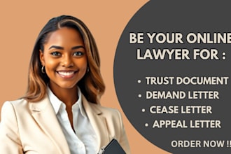 be your online lawyer draft trust document letter of inheritance demand cease