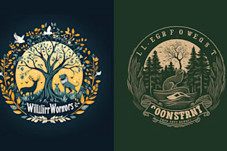 do vintage animal tree logo and t shirt design