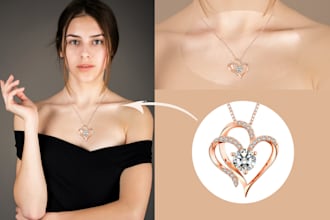 do retouching the jewels and adding jewels to the model for a realistic look