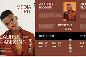 design media kit press kit influencer media kit speaker kit epk one sheet
