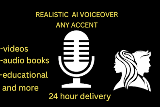create human like male or female ai voice over, any accent