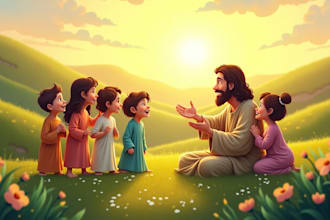 create beautiful childrens bible story illustrations