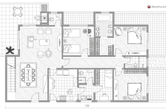 design precise 2d floor plans with stylish furniture layouts and elevation