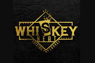 design upscale whiskey fine wine bar logo