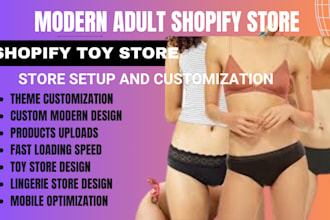 design adult shopify store, adult toy store, inlgerie website or shopify  banner