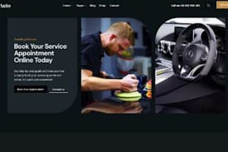 design auto detailing, auto glass repair, car wash website car detailing website