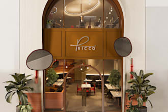 do realistic 3d restaurant interior design