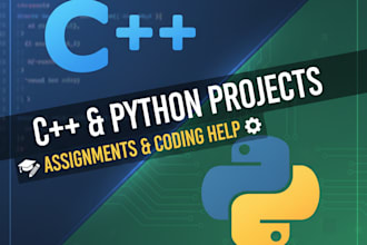 do cpp and python assignments, projects and data structures