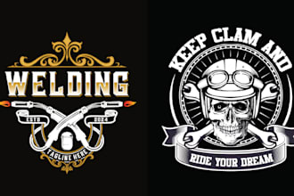 make mechanical skull welding logo