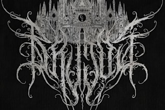 draw brutal death or black metal logo