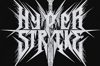 make a dark art logo, brutal, death metal band and horror