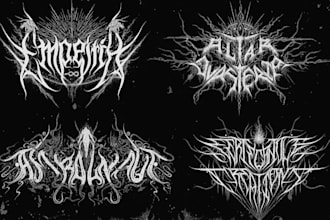 draw awesome logo death metal, black metal font
