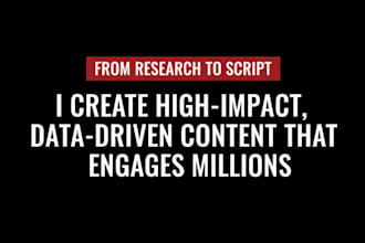 create research based and engaging video scripts