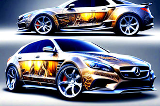 do itasha car wrap design, racing car wrap, car wrap design