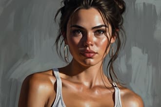 draw a digital oil painting portrait