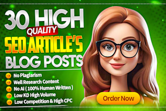 write 30 SEO friendly articles for quick google adsense approval