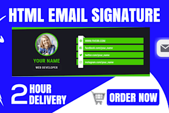 code clickable HTML email signatures with animated designs