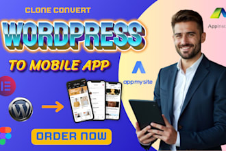 convert your wordpress to app, webapp to mobile app, appmysite, appypie or adalo