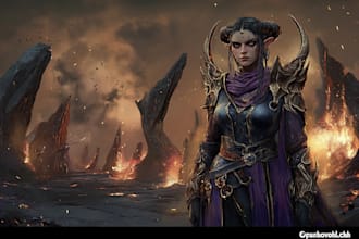 create fantasy character game concept for game or book