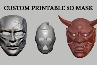 sculpt futuristic cosplay 3d mask 3d helmet cosplay mask oni mask printable mask