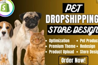 design pet store pet food shopify store veterinary store, pet care shopify store