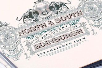 design vintage, emblem, stamp, badge and barber shop logo