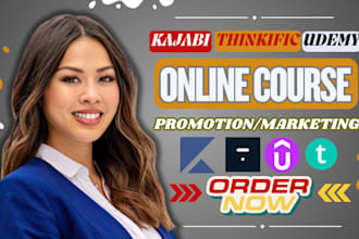 do online udemy course promotion kajabi thinkific teachable course promotion