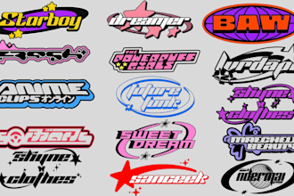 create a custom y2k streetwear logo design for your clothing brand