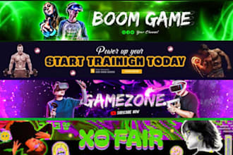 design kids youtube banner, gaming banner , daycare logo yt channel management