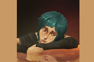 draw arcane style fantasy illustration for you