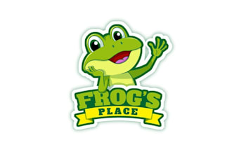 design cartoon frog baby product brand logo