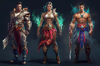 create concept art illustrations of fantasy or dnd characters