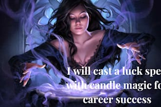 cast a luck spell with candle magic for career success
