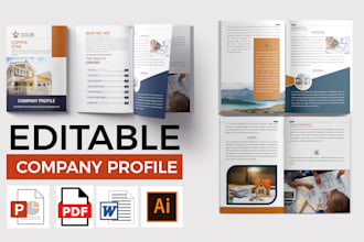 professional company profile with editable format