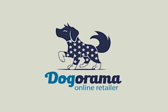 design simple dog mascot logo