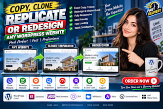 copy, clone replicate or redesign any wordpress wesbite