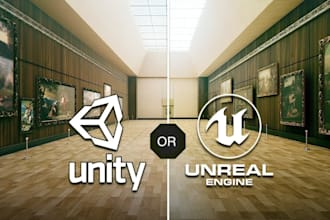 create 3d game environment in unity 3d or unreal engine5