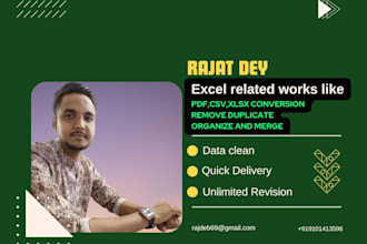 clean, format, merge, split excel data